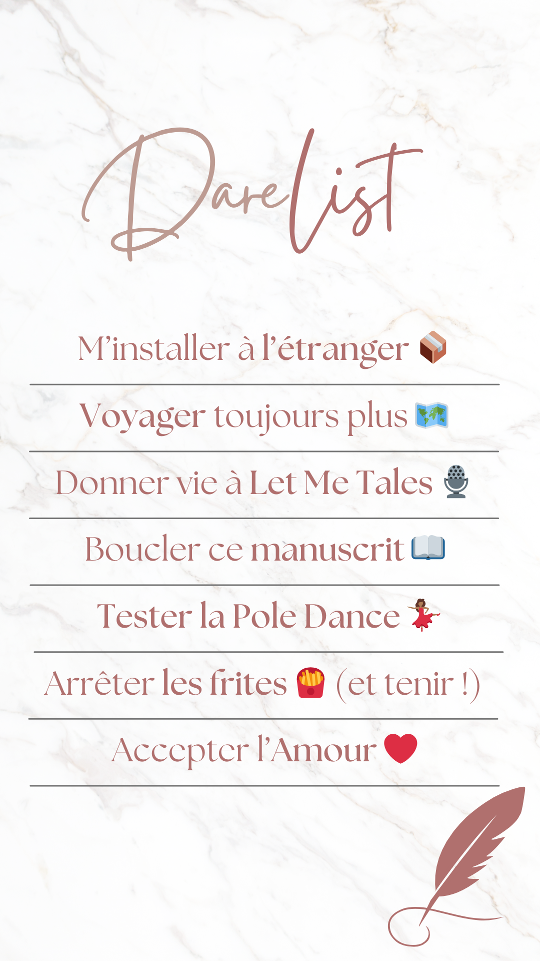 Christabel’s dare list